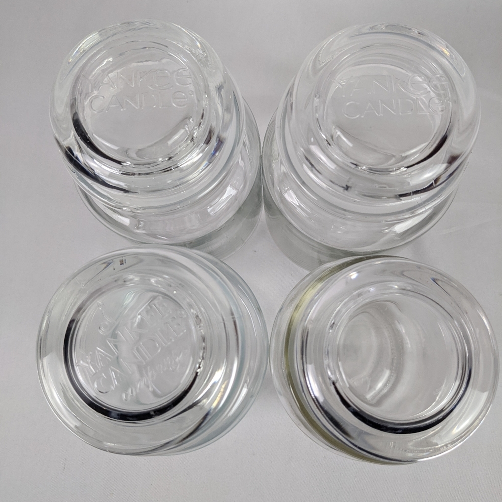 LOTS OF 3 YANKEE AND I OTHER BRAND GLASS JARS FOR CRAFT AND STORAGE.